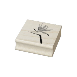 Der Vogel der tropischen Blume Orange Gummistempel