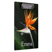 Der Vogel der tropischen Blume Orange Klemmbrett (Rechts)