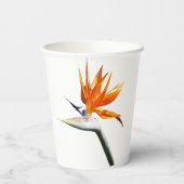 Der Vogel der tropischen Blume Orange Pappbecher (Rückseite)