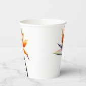 Der Vogel der tropischen Blume Orange Pappbecher (Links)