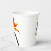 Der Vogel der tropischen Blume Orange Pappbecher (Rechts)