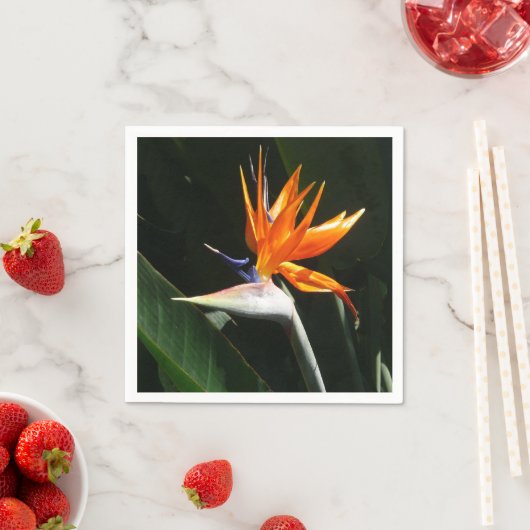 Der Vogel der tropischen Blume Orange Serviette (Beispiel)