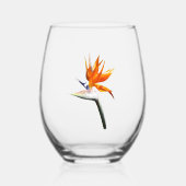Der Vogel der tropischen Blume Orange Weinglas Ohne Stiel (Vorderseite)