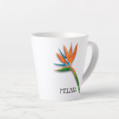 Der Vogel der tropischen Blume PERSONALISIERT Milchtasse (Rechte Ecke)