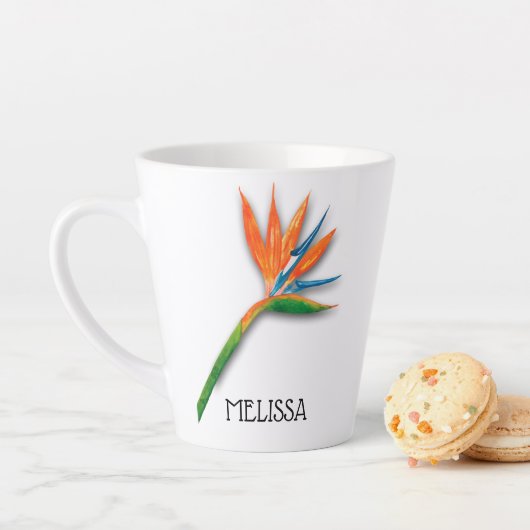 Der Vogel der tropischen Blume PERSONALISIERT Milchtasse (Beispiel)