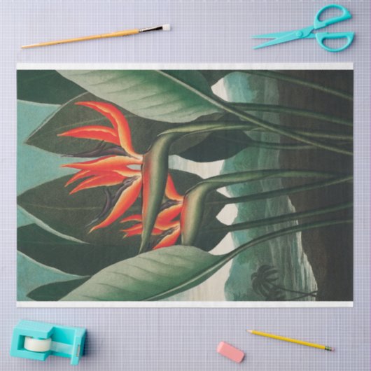 Der Vogel der tropischen Blume Seidenpapier (Basteln)