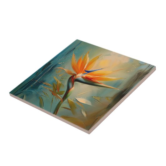 Der Vogel der tropischen Pflanze des Paradieses Fliese (Seite)