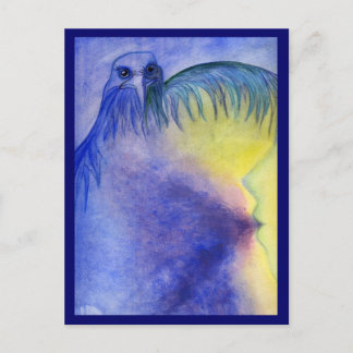 Der Vogel des Betens Postkarte