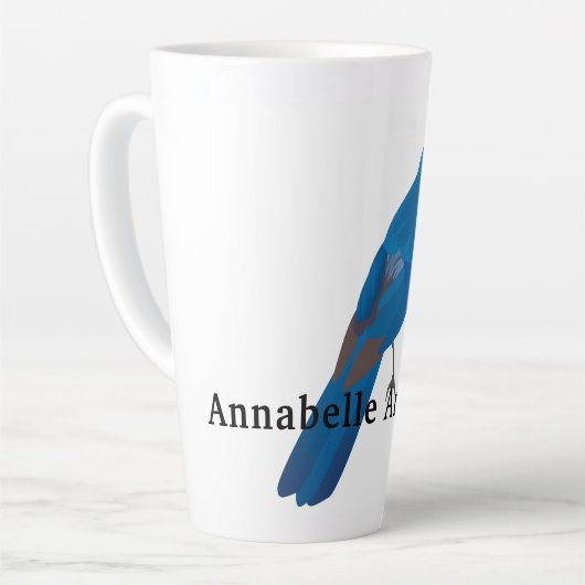 Der Vogel des Glücks personalisiert Milchtasse (Linke Ecke)