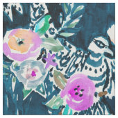 Der Vogel des hellblauen Wasserfarbenmusters Stoff (Nahaufnahme)