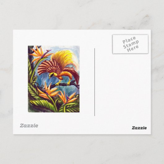 Der Vogel des Paradieses Postkarte (Rückseite)