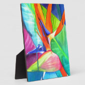 Der Vogel des Paradise Strelitzia Blume Tropische  Fotoplatte (Seite)