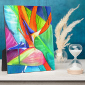 Der Vogel des Paradise Strelitzia Blume Tropische Fotoplatte (Seite)