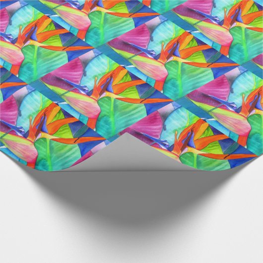 Der Vogel des Paradise Strelitzia Blume Tropische  Geschenkpapier (Ecke)