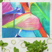 Der Vogel des Paradise Strelitzia Blume Tropische  Geschirrtuch (Gefaltet)