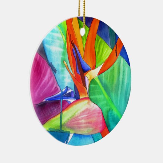 Der Vogel des Paradise Strelitzia Blume Tropische  Keramik Ornament (Rechts)