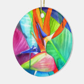 Der Vogel des Paradise Strelitzia Blume Tropische Keramik Ornament (Links)