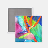 Der Vogel des Paradise Strelitzia Blume Tropische  Magnet (Vorderseite/Rückseite)