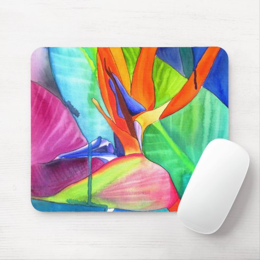 Der Vogel des Paradise Strelitzia Blume Tropische Mousepad (Mit Mouse)