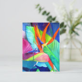 Der Vogel des Paradise Strelitzia Blume Tropische  Postkarte (Stehend Vorderseite)