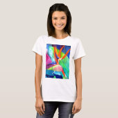 Der Vogel des Paradise Strelitzia Blume Tropische T-Shirt (Vorne ganz)