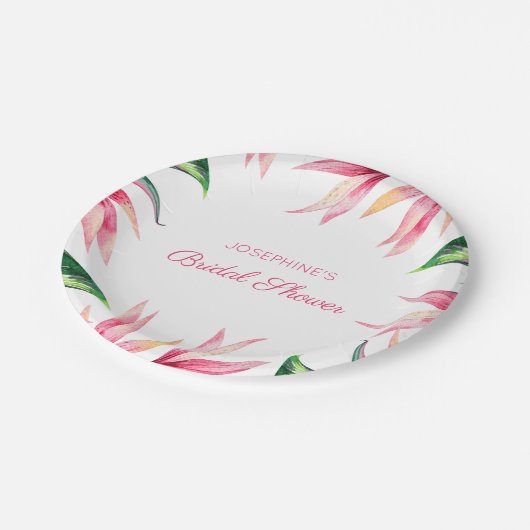 Der Vogel des tropischen Brautparty Pappteller (Schrägansicht)