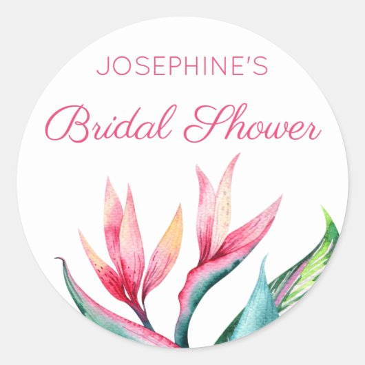 Der Vogel des tropischen Brautparty Runder Aufkleber (Vorderseite)