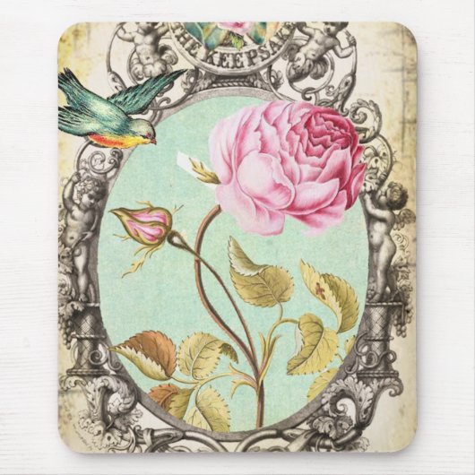 *der Vogel & die Rose* Mousepad (Vorne)