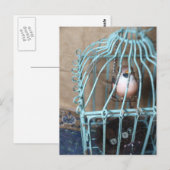 Der Vogel hält den Schlüssel Postkarte (Vorne/Hinten)