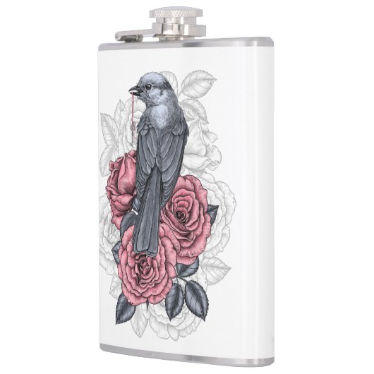 Der Vogel mit der silbernen Taste Flachmann (Links)