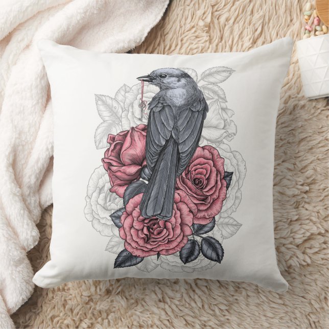 Der Vogel mit der silbernen Taste Kissen (Decke)