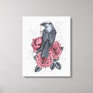 Der Vogel mit der silbernen Taste Leinwanddruck