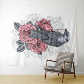 Der Vogel mit der silbernen Taste Wandteppich (Beispiel (Horizontal))