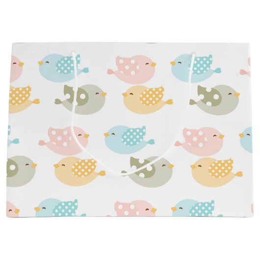 Der Vogel-Muster der schöne Baby-Säuglings-Kinder Große Geschenktüte (Vorderseite)