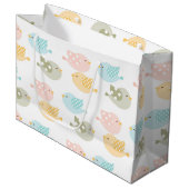 Der Vogel-Muster der schöne Baby-Säuglings-Kinder Große Geschenktüte (Vorderseite Schrägansicht)