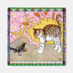 Der Vogel trifft die Katze Magnet