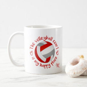 Der Volleyballplatz in Rot ist mein glücklicher Or Kaffeetasse