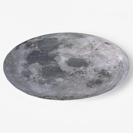 Der Vollmond-WegwerfpapierTeller Pappteller (Schrägansicht)