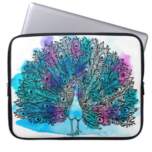 Der von Hand gezogene Pfauenvogel besteht aus viel Laptopschutzhülle