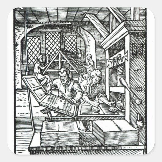 Der von Hartman Schopper veröffentlichte Typograf Quadratischer Aufkleber (Vorderseite)