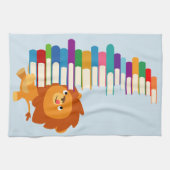 Der Voracious Reader (Niedlicher Cartoon Lion) Geschirrtuch (Horizontal)