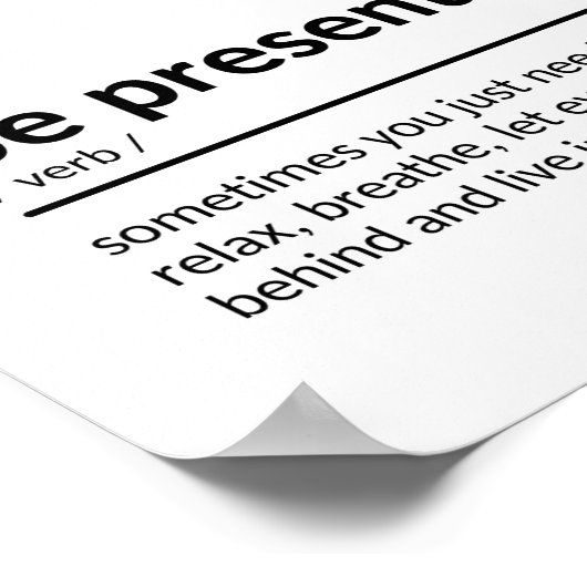 DER VORLIEGENDE MOMENT POSTER (Ecke)