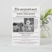 Der Vorschlag Post Zeitung Hochzeit speichern Sie Einladung (Stehend Vorderseite)