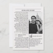 Der Vorschlag Post Zeitung Hochzeit speichern Sie Einladung (Rückseite)