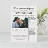 Der Vorschlag Post Zeitung Hochzeit speichern Sie  Einladung (Stehend Vorderseite)
