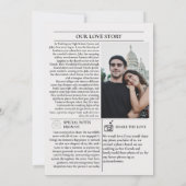 Der Vorschlag Post Zeitung Hochzeit speichern Sie Einladung (Rückseite)