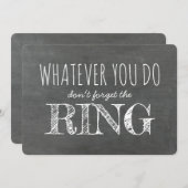 Der Vorschlag "Ring - Funny Ring Bearer" Einladung (Vorne/Hinten)