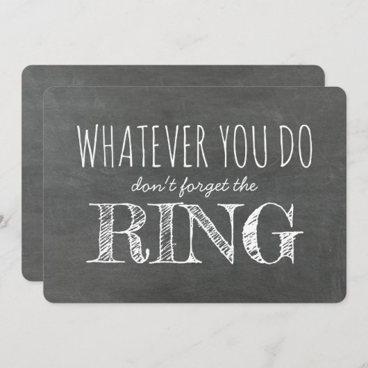 Der Vorschlag "Ring - Funny Ring Bearer" Einladung (Vorne/Hinten)