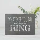 Der Vorschlag "Ring - Funny Ring Bearer" Einladung (Stehend Vorderseite)