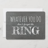 Der Vorschlag "Ring - Funny Ring Bearer" Einladung (Vorderseite)